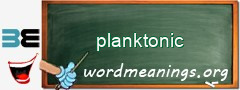 WordMeaning blackboard for planktonic